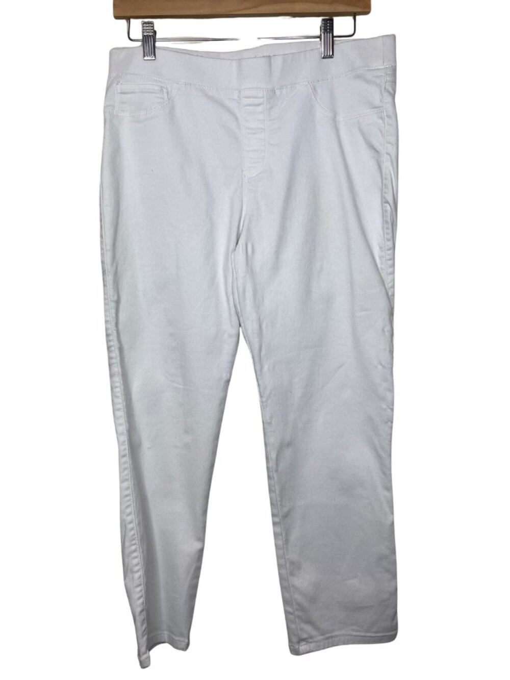 Sound Style New York Lucy White Pull On Capri Pants Size L VGUC